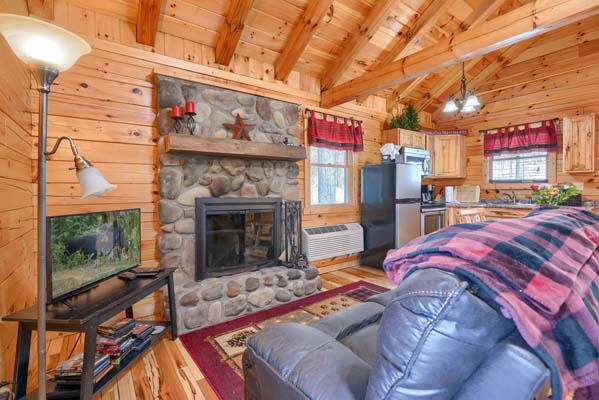 Open plan interior of the cabin