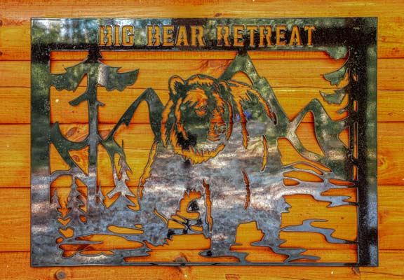 Big Bear Retreat metal cabin sign