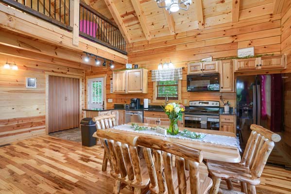 Dining space with view to the deck