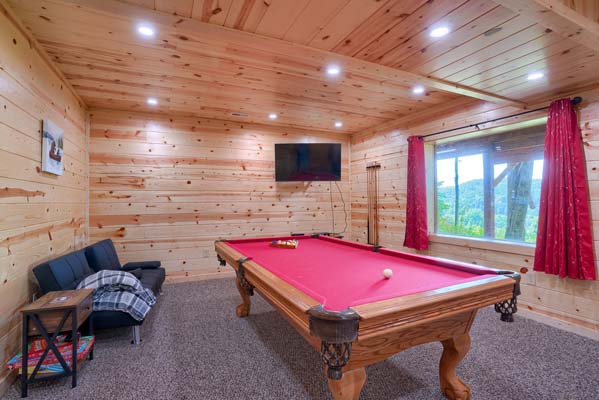Game room with pool table