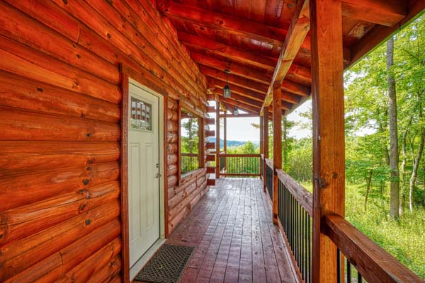 Front porch with white door