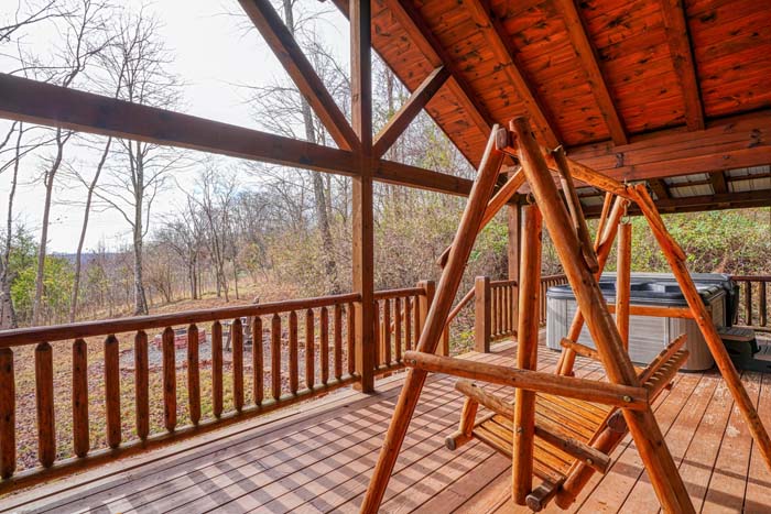Covered deck looking into the woods