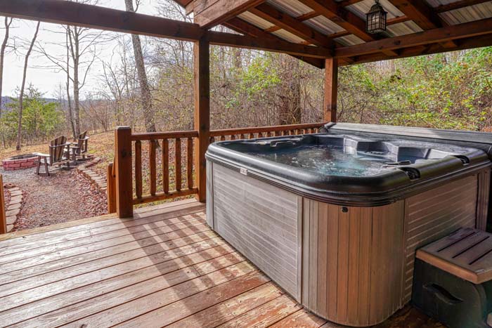 Wooded view from the hot tub