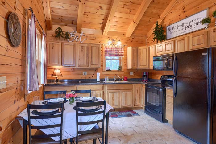 Natural wood cabinets in the kitchen