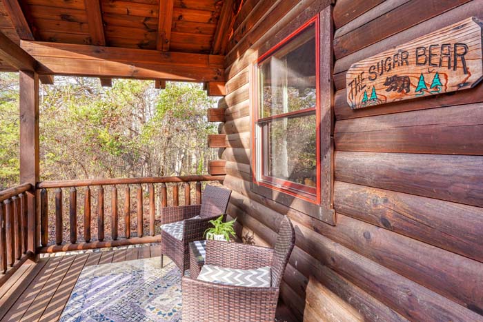 Covered front porch and railing